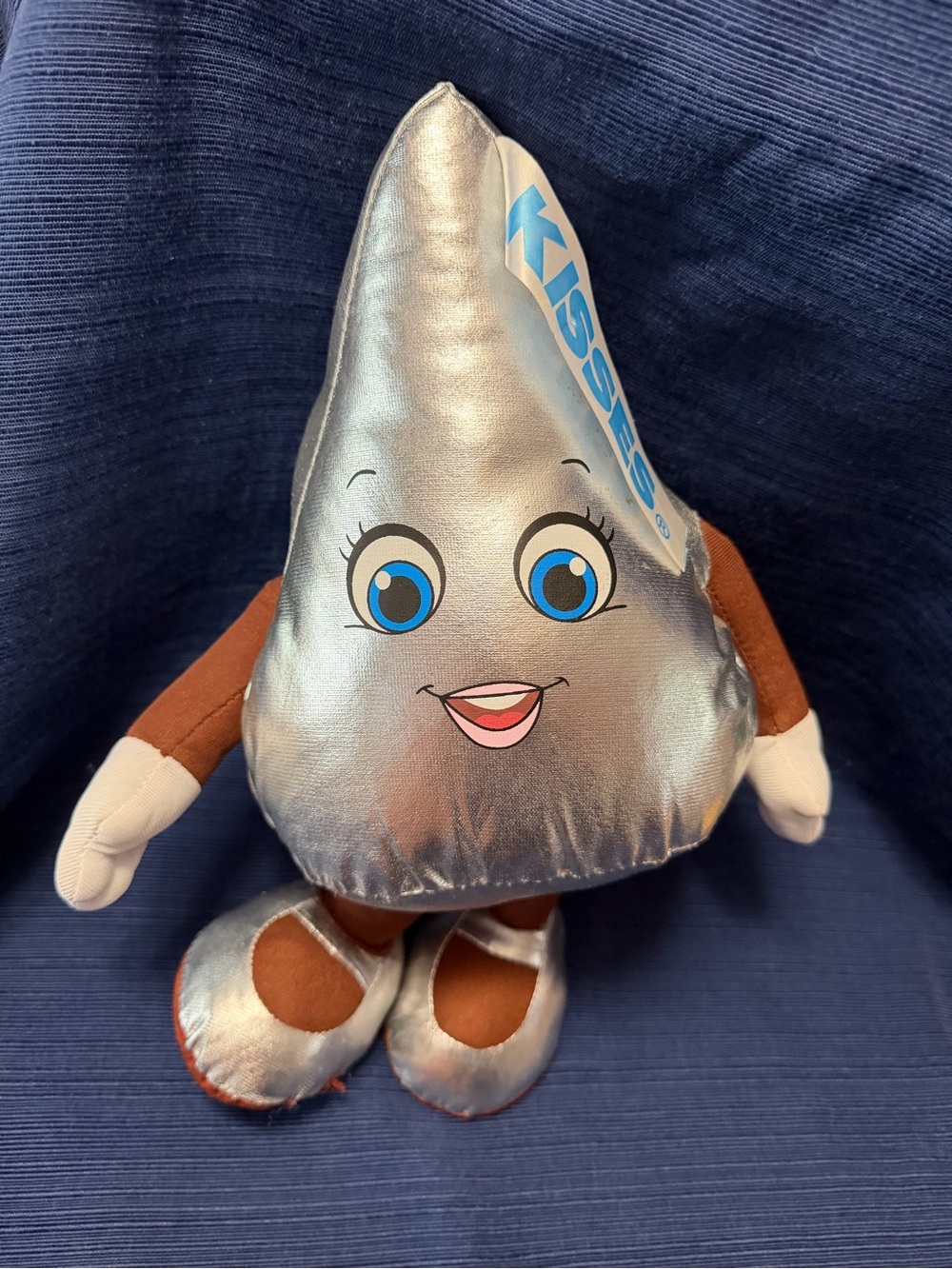 Kisses Silver Plush Character Toy with Blue Eyes